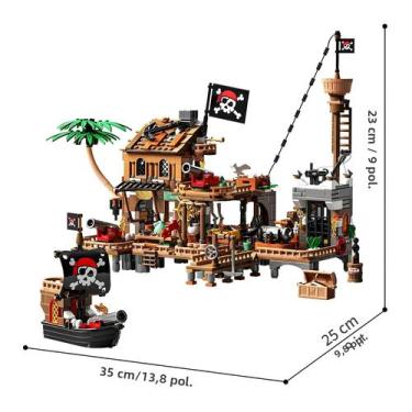 Imagem de Meninos 8-12 Brinquedos De Construção De Navio Pirata 868 Peças Temáti