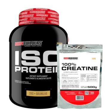 Imagem de Kit Iso Protein 2kg + Creatina 100% 500g - Bodybuilders (Médio, Baunilha)