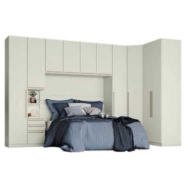 Imagem de Quarto Modulado Casal Ambiente 3 New Predileto 6 Peças Areia - Henn
