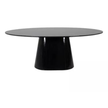 Imagem de Mesa De Jantar Cone Oval 198x122 Cm Laqueada Cores Preto