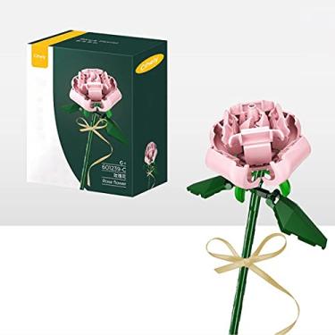 Imagem de Kits de blocos de montar de buquê de flores rosa 601239-C, projeto de construção de flores artificiais para liberar o estresse e focar a mente, para presentes de aniversário para adultos/adolescentes, novo 2022 (mais de 100 peças)