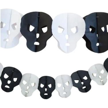 Imagem de Guirlanda Bandeirola Caveira De Papel Halloween