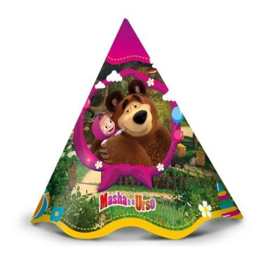 Imagem de Chapéu De Aniversário Masha E O Urso Clássica - 8 Unidades