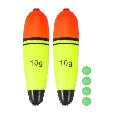 Imagem de YELARXI Boias deslizantes de pesca, boias de espuma EVA com contas de peixe, flutuação de 11,3 g, adequada para poleiro, carpa, rolhas, água salgada, água doce (pacote com 2, vermelho/amarelo)