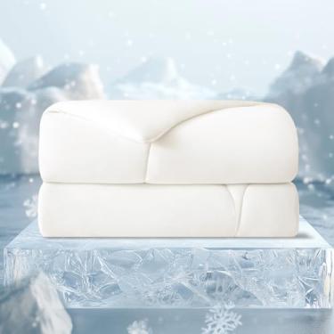 Imagem de SE SOFTEXLY Cobertor refrescante king size para pessoas que dormem quentes, edredom leve e respirável para suores noturnos, roupa de cama de verão e todas as estações, 274 x 228 cm, branco