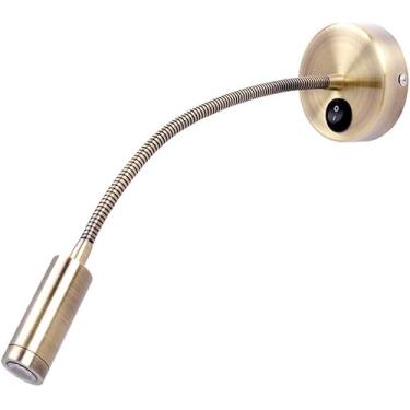 Imagem de Luz De Parede Led, Luzes De Leitura De Parede Flexíveis De Alumínio 3w Com Interruptor Liga/Desliga Lâmpada De Cama Moderna Lâmpada De Cabeceira De Luz Pescoço De Gans, Warmwhite