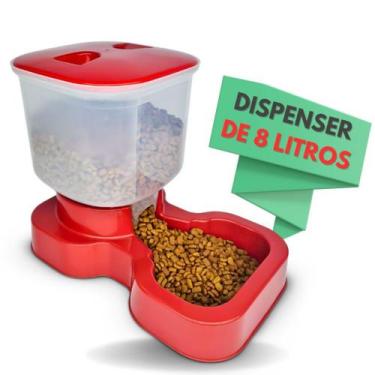 Imagem de Comedouro Automático Cachorro Pet Cães Gatos Grande Porte 8l Pote para
