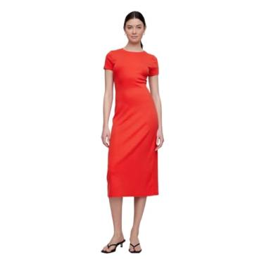 Imagem de GAP Vestido midi de malha feminino, Pôster vermelho, M