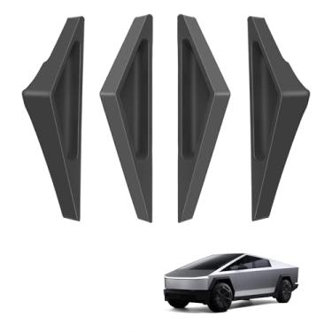 Imagem de Maçaneta de porta Tesla Cybertruck resistente a impressões digitais compatível com Cybertruck 2024-2025, maçaneta interna oculta de silicone superior, aderência confortável e amortecimento para