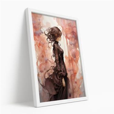 Imagem de Quadro Decorativo Tigre Olhar Feroz Com Moldura Animal Selvagem Forte Intenso Realista Preto Foco Predador Natureza Imponente Arte Moderna