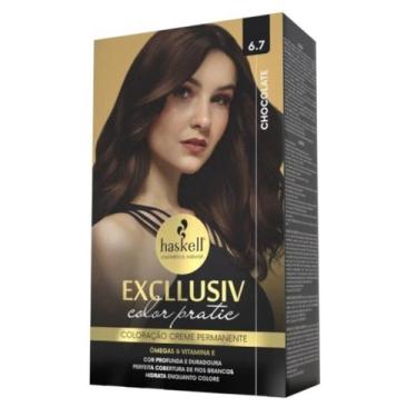 Imagem de Coloração Creme Permanente Excllusiv Color Pratic Chocolate 6.7 Haskel