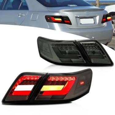 Imagem de Luzes traseiras VLAND compatíveis com Toyota Camry Sedan 2007-2011 (não serve para modelos Camry LE e híbridos), conjunto de luzes traseiras com seta âmbar, 1 par (manchado)