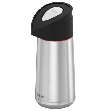 Imagem de Garrafa Térmica em Aço Inox 1,4L Botão de Acionamento BPA Free Bebidas Quentes Frias Tramontina