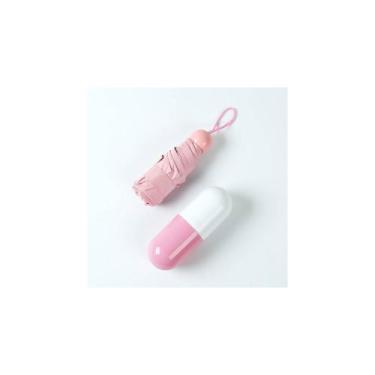 Imagem de Guarda-chuva de bolso Capsule Lady UV Rays PINK Mini 220g - Lightbek O