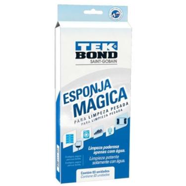 Imagem de Esponja Mágica de Limpeza Pesada Tekbond Branca - Embalagem com 3 Unid