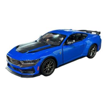 Imagem de Miniatura Ford Mustang 2024 Azul Metal 1:38 - Kinsmart