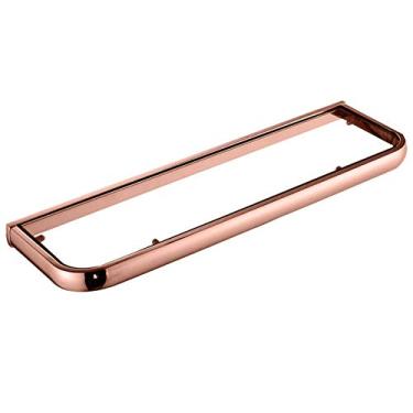 Imagem de Prateleira de toalha de vidro retangular de latão, suporte de cosméticos de ouro rosa montado na parede, acessórios de banheiro, 40 cm