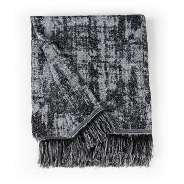 Imagem de Manta Jacquard Misto com Franja 1,40 x 2,20 Paris Preto - Home Fernand
