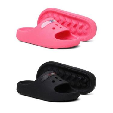 Imagem de Kit 2 Chinelo Slide Infantil Papete Confortavel Personagem Desenho Ani