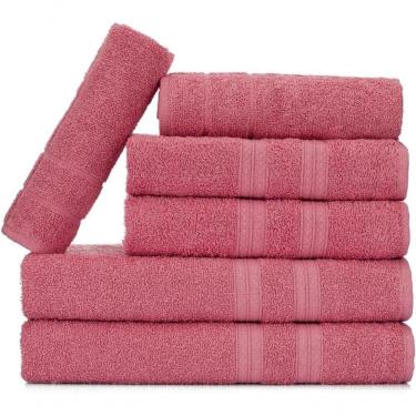 Imagem de Jogo De Toalhas Gigante Itália Soft 2 Banhão + 2 Rosto + 2 Tapete Luxo 100% Algodão Rosê