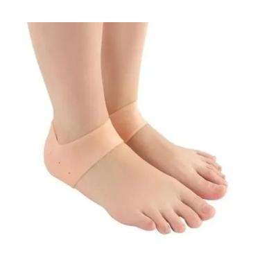 Imagem de Par Meia Silicone Anti Rachadura Calcanhar Hidratante Protetor Ortopédica