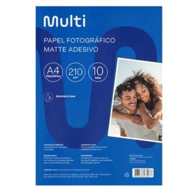 Imagem de Papel Fotográfico Adesivo Matte A4 210g 10 Folhas - Pe007 Cor Branco -