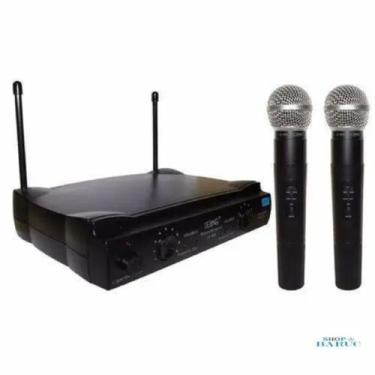 Imagem de Microfone Sem Fio Duplo Uhf Wireless Le-906 Lelong Cor Preto