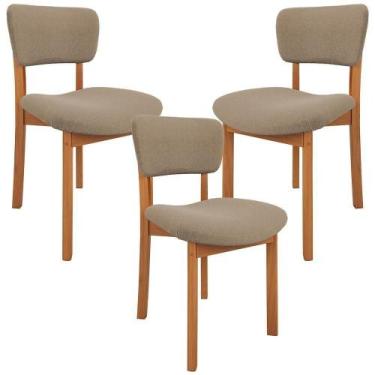 Imagem de Kit 03 Cadeiras Para Sala De Jantar Cozinha Living Estofada Dara L02 B