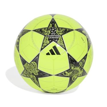 Imagem de adidas Bola de futebol unissex para adultos UEFA Champions League Club, amarelo solar/preto/prata metálico, 4