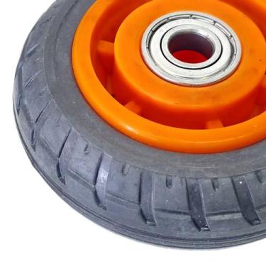 Imagem de Par Roda De Borracha Maciça Para Patinete Elétrico Mancal Rolamento Du