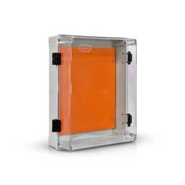 Imagem de Caixa Painel Elétrico Quadro Comando Plastico 35X26X13Cm Cinza Tampa Transparente IP65