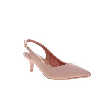 Imagem de Scarpin Vizzano Slingback Bico Fino Salto Baixo - Bege - 39