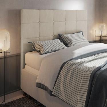 Imagem de Cabeceira Cama Box Casal 140cm Suede Bege