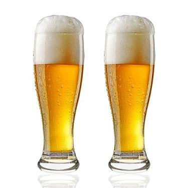 Imagem de Burns Glass Conjunto de 2 copos de cerveja Pilsner premium de 680 g – Copos de barra alta com base pesada, design cristalino e durável, vidro Lager Pilsner para bar em casa, restaurantes, uso em