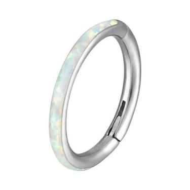 Imagem de Argola De Titânio Com Opala Para Nariz, Septo, Clicker, Segmento Artic