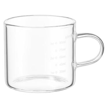 Imagem de PRETYZOOM Copo medidor de leite com alto teor de borossilicato com alça de vidro expresso resistente ao calor para café, 1 peça