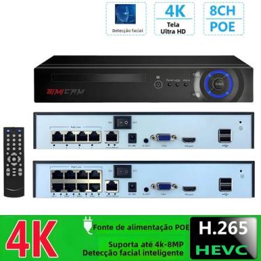 Imagem de NVR Inteligente 8CH 4K POE Suporta Até 8 Câmeras IP 4K De 8MP, Gravado