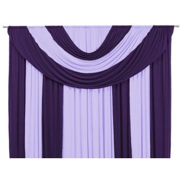 Imagem de Cortina Suprema Malha Com Bandô 2 Cores 2,00x 1,70m Decoração Para Cas