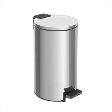 Imagem de Lixeira Cesto De Lixo Pedal Cozinha Banheiro até 30L Cor Prata Tramont