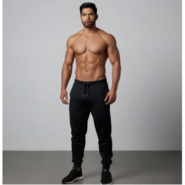 Imagem de Calça Moletom Masculino Adulto - Glev.Conceito, M, Cinza claro