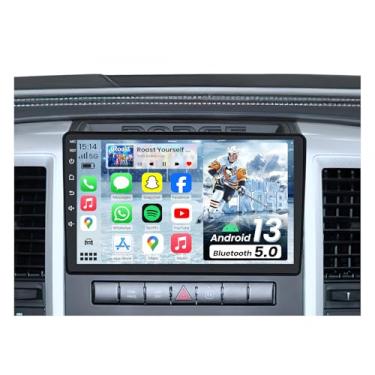 Imagem de Rádio automotivo 4Core + 64G ROM Android 13 para Dodge Ram 1500 2500 3500 2009-2012: tela sensível ao toque HD de 10,1 polegadas, estéreo, sem fio, Carplay e Android Auto 5G, WiFi, Bluetooth, GPS