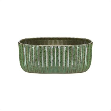 Imagem de Vaso floreira de cerâmica jardineira para plantas decoração jardim (Verde Jade)