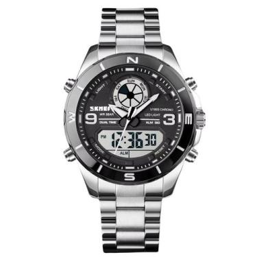 Imagem de Relógio Masculino Skmei AnaDigi 1839 Prata e Preto