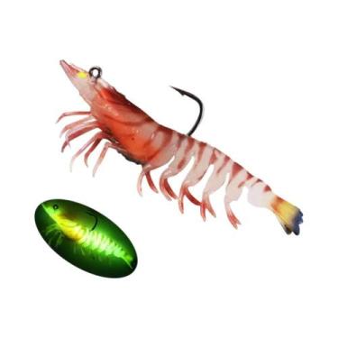Imagem de Isca Artificial Luminosa De Camarão Com Anzóis, Iscas De Pesca De Sili