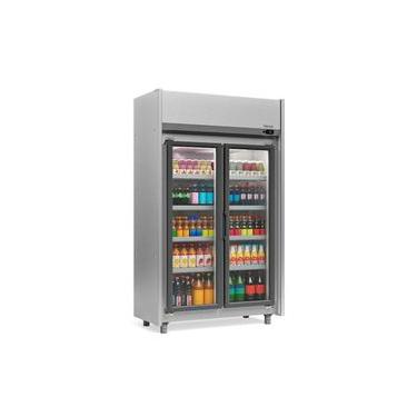 Imagem de Expositor Vertical 2 Portas Tipo Inox GEAS2P 4 Prateleiras 220v Gelopar
