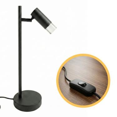 Imagem de Luminária de Mesa Led Abajur Head Preto Alumínio Acrílico Cristal - Il