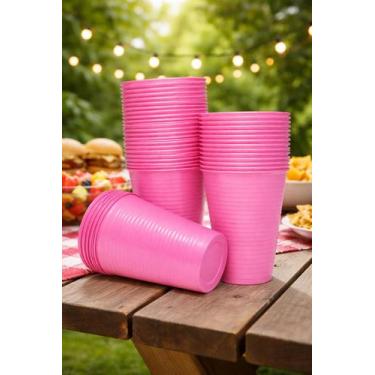 Imagem de Copo Descartável Para Festa 200ml Cores 50 Un. Cor:Rosa - Bello Festas