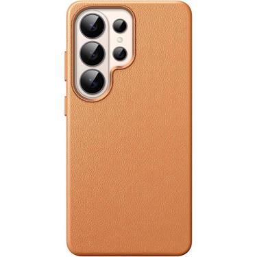 Imagem de Capa de couuro para Samsung Galaxy S26 Ultra, Compatível com Mag-Safee