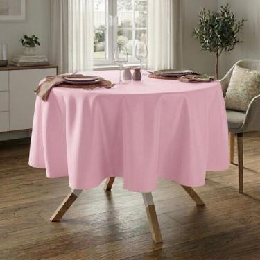Imagem de Toalha de Mesa Redonda para Buffet em Oxford Rosa Bebê, 3,10
