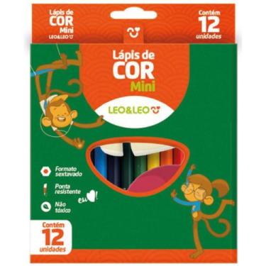 Imagem de Lápis de COR Sextavado 12 Cores Curto Pacote com 12 - Leonora